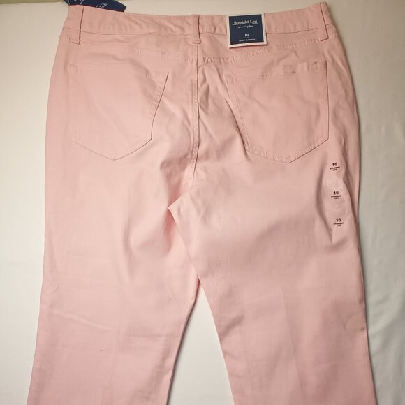 NWT Charter Club Jeans Size 16 Lexington Straight High Rise Misty Pink - Picture 6 of 12